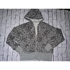 Athleta Gray Leopard Print Hoodie